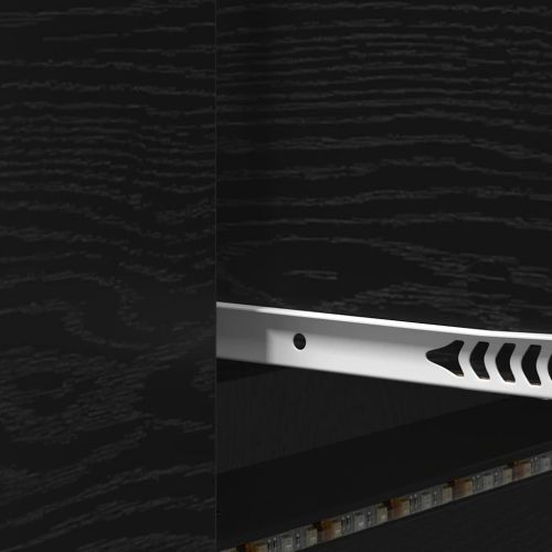 TV шкаф с LED с LED ленти с чекмедже Черен Дъб 140 x 34 x 40 см