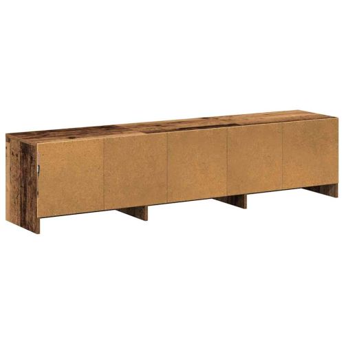 TV шкаф с LED с LED ленти Старо дърво 165 x 34 x 40 см