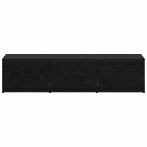 TV шкаф с LED с LED ленти с чекмедже Черен Дъб 165 x 34 x 40 см