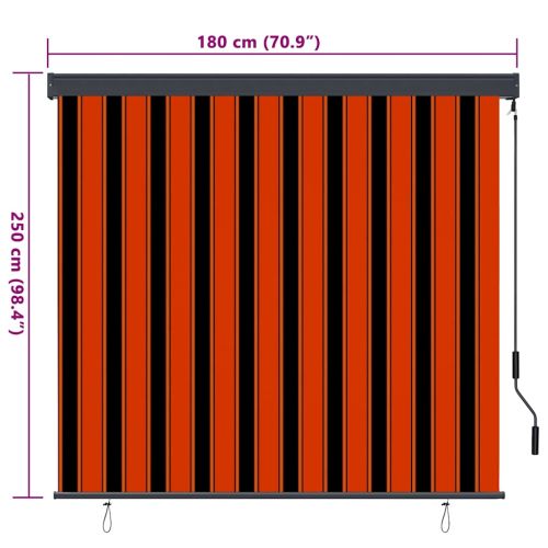 Ролетна щора Оранжево и кафяво 180 x 250 cm Текстил и Алуминий