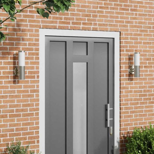 Външна стенна лампа 2 pcs Сребрист 15 x 7,5 x 33 см