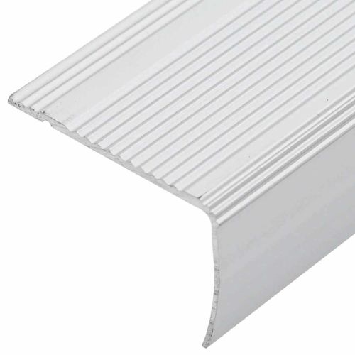 Профили за ръбове на стълби 10 pcs Сребрист 67 x 3.5 x 3 см