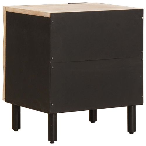 Нощен шкаф Бяло 40 x 33 x 46 см Солидно мангово дърво