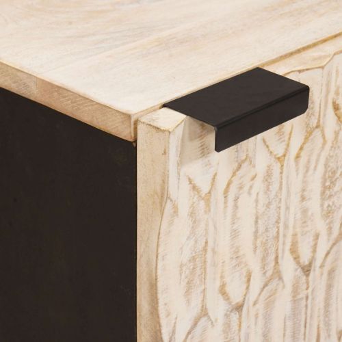 Нощен шкаф Бяло 40 x 33 x 46 см Солидно мангово дърво