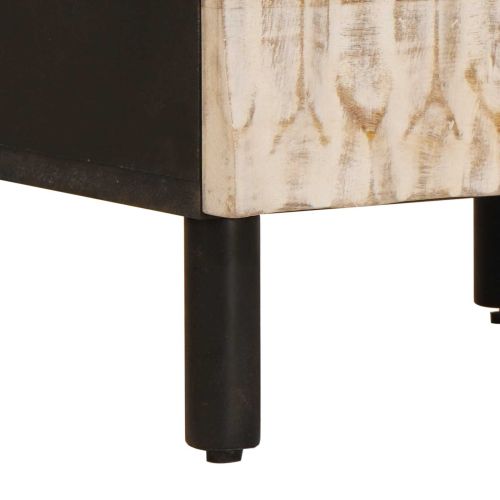 Нощен шкаф Бяло 40 x 33 x 46 см Солидно мангово дърво