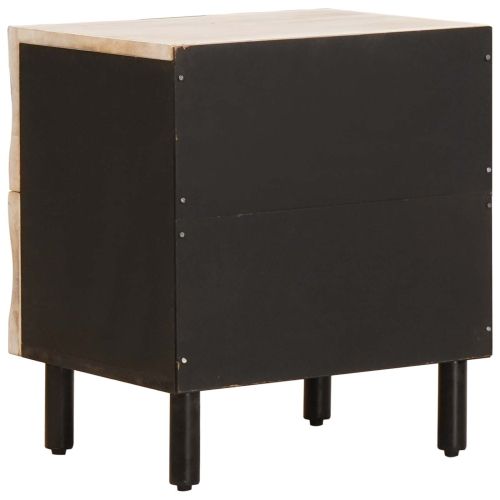 Нощен шкаф 2 pcs Бяло 40 x 33 x 46 см Солидно мангово дърво