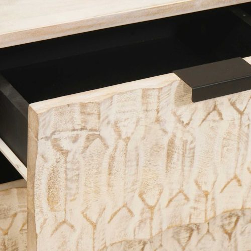 Нощен шкаф 2 pcs Бяло 40 x 33 x 46 см Солидно мангово дърво