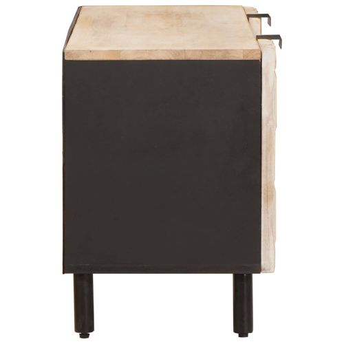 ТВ шкаф с рафт с врата Финал на бяло измиване 105 x 33 x 46 см