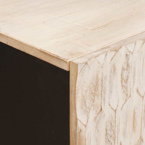 ТВ шкаф с рафт с врата Финал на бяло измиване 105 x 33 x 46 см