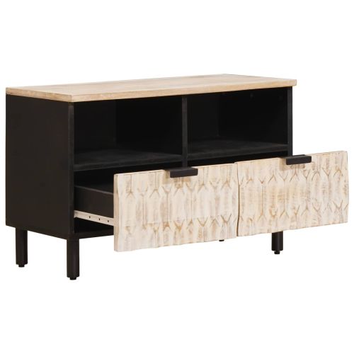 ТВ шкаф с чекмедже Финал на бяло измиване 70 x 33 x 46 см