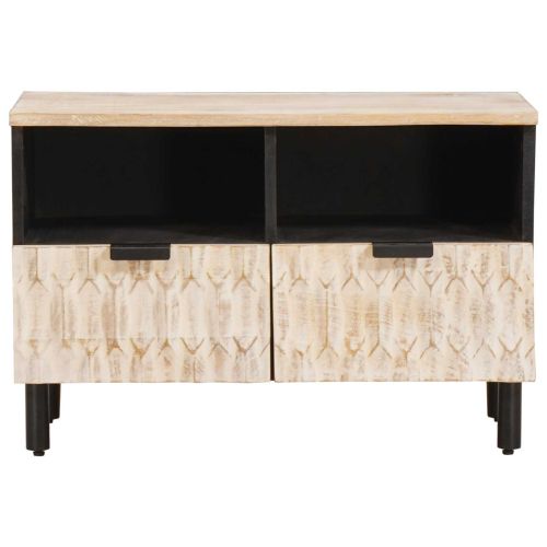 ТВ шкаф с чекмедже Финал на бяло измиване 70 x 33 x 46 см