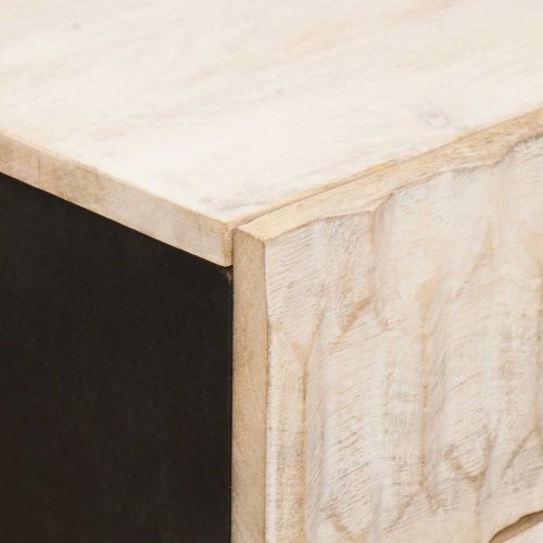 Нощен шкаф Бяло 50 x 33 x 62 см Солидно мангово дърво