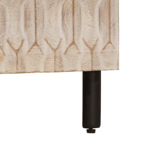 Нощен шкаф Бяло 50 x 33 x 62 см Солидно мангово дърво