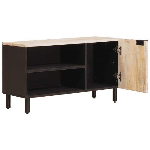 ТВ шкаф със съхранение Финал на бяло измиване 80 x 33 x 46 см