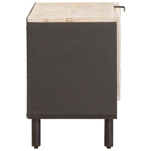 ТВ шкаф със съхранение Финал на бяло измиване 80 x 33 x 46 см