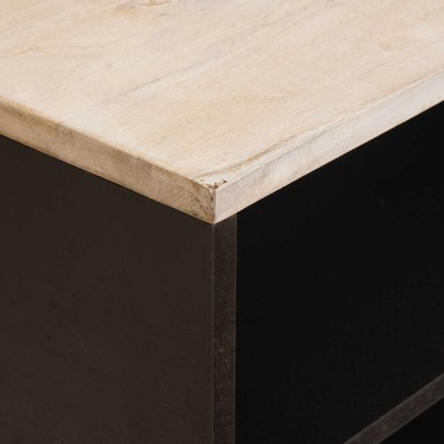 ТВ шкаф със съхранение Финал на бяло измиване 80 x 33 x 46 см