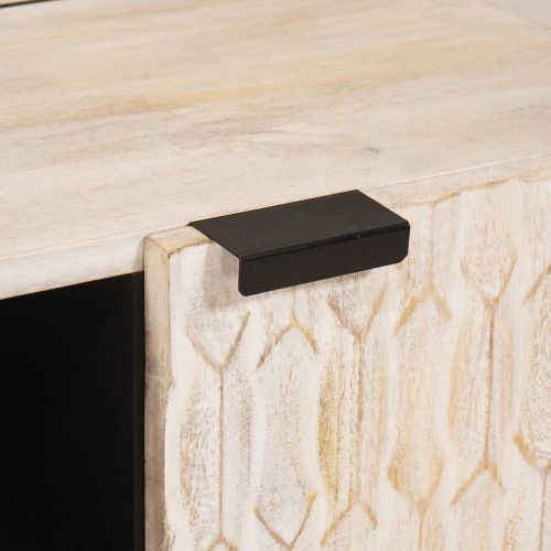 ТВ шкаф със съхранение Финал на бяло измиване 80 x 33 x 46 см