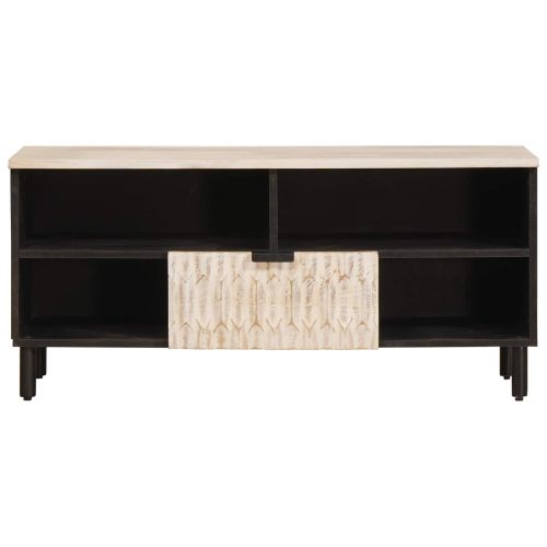 ТВ шкаф с чекмедже Финал на бяло измиване 100 x 33 x 46 см