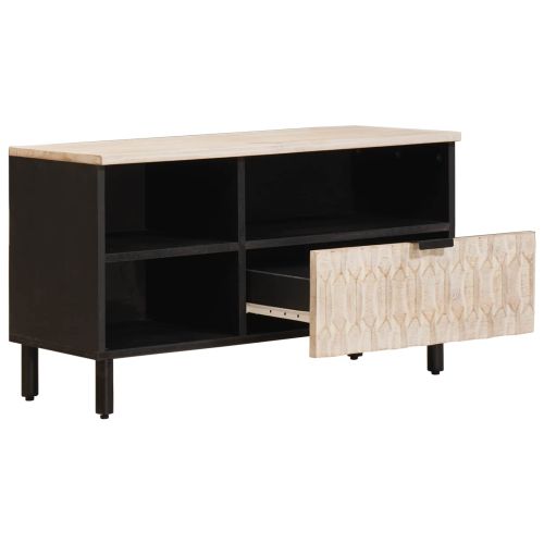 ТВ шкаф с чекмедже Финал на бяло измиване 80 x 33 x 46 см