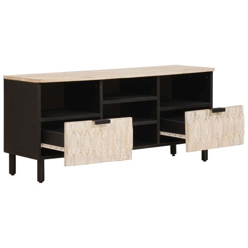 ТВ шкаф с чекмедже Финал на бяло измиване 100 x 33 x 46 см