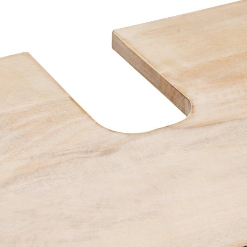 Шкаф за мивка в баня Бяло 62 x 33 x 58 см Солидно мангово дърво