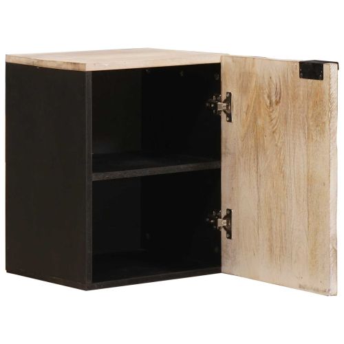 Окачен шкаф за баня Бяло 38 x 33 x 48 см Солидно мангово дърво