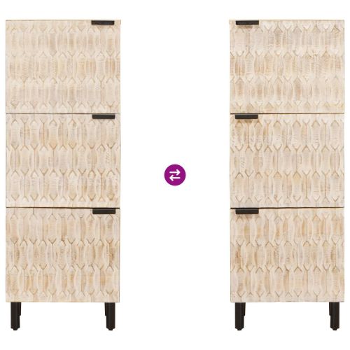 Висок шкаф с врата Финал на бяло измиване 40 x 33 x 110 см