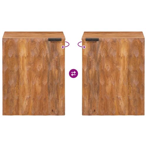 Окачен шкаф за баня с рафт с врата Кафяво 38 x 33 x 48 см