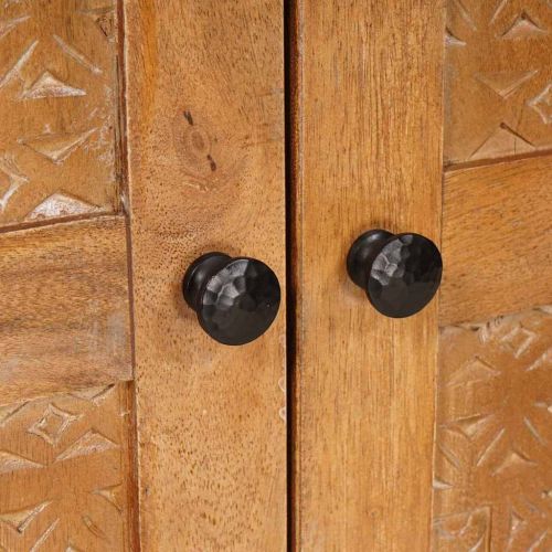 Висок шкаф Светлокафяво 60 x 33 x 100 см мангово дърво масив