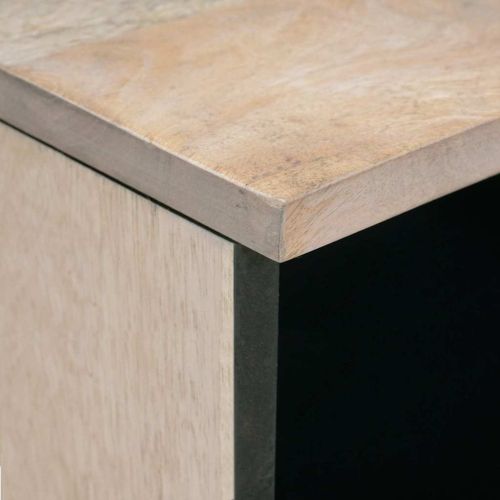 Масичка за кафе Бяло 80 x 54 x 40 см Масивна акациева дървесина