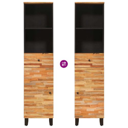 Шкаф за баня с рафт Дъб 38 x 33 x 160 см Солидно мангово дърво