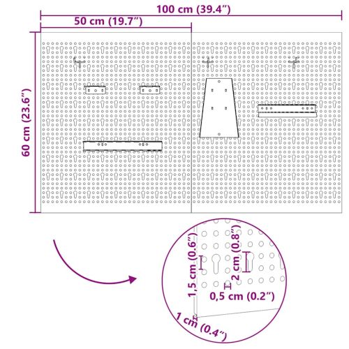 Панел за инструменти 2 pcs Сив 100 x 1 x 60 см