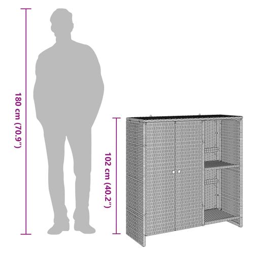 Шкаф за съхранение с рафт Бежово 100 x 36 x 102 см Ратан
