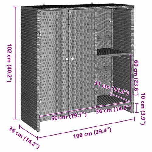 Шкаф за съхранение с рафт Светлосиво 100 x 36 x 102 см Ратан