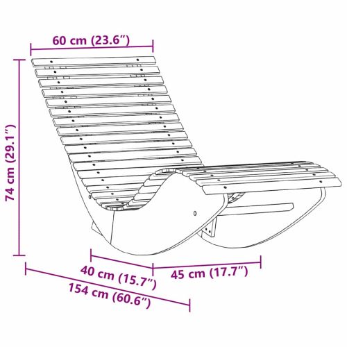 Шезлонг 2 pcs Кафяво 154 x 60 x 74 см Солидно акациево дърво