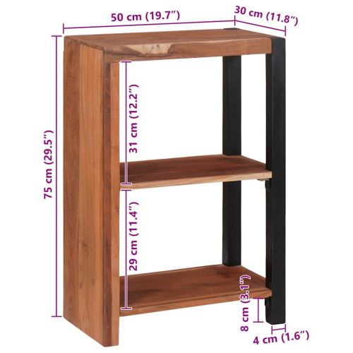 Рафт за книги Кафяво 50 x 30 x 75 см Солидно акациево дърво