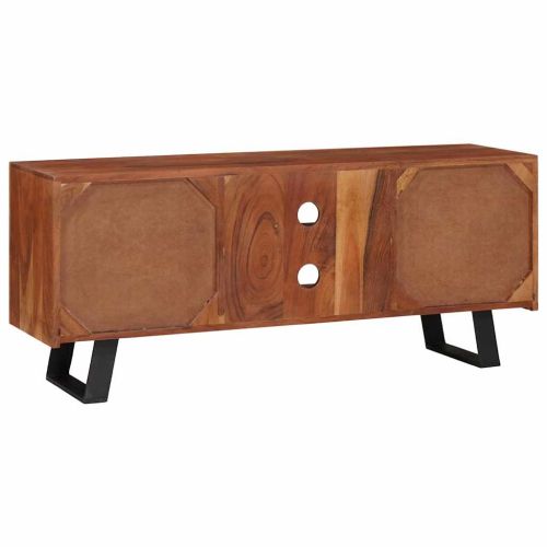 ТВ шкаф Меденокафяво 112 x 30 x 48 см Акациево дърво масив