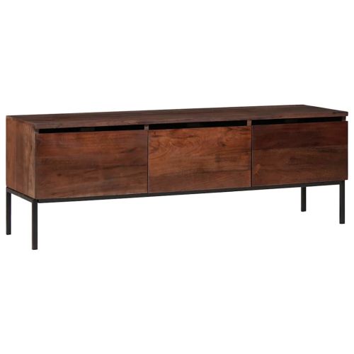 ТВ шкаф Меденокафяво 110 x 30 x 36 см Акациево дърво масив