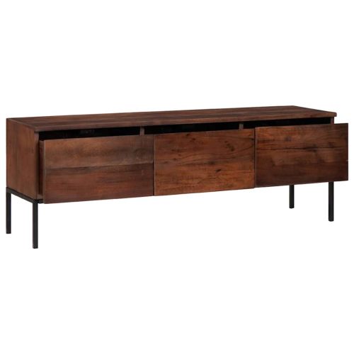 ТВ шкаф Меденокафяво 110 x 30 x 36 см Акациево дърво масив