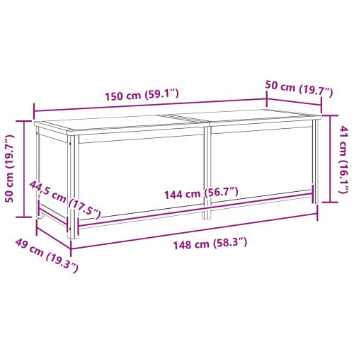 Кутия за съхранение Естествен Инженерен дървен материал