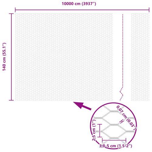 Шестоъгълна ограда Сив 1,4 x 100 m ПВЦ