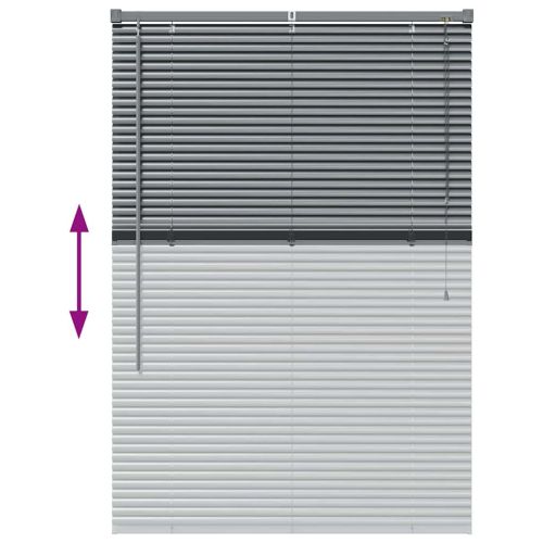 Вертикални щори Тъмен сив 130 x 95 см Алуминий