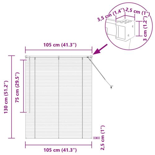Вертикални щори Тъмен сив 130 x 105 см Алуминий