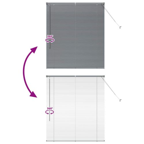 Вертикални щори Тъмен сив 130 x 110 см Алуминий