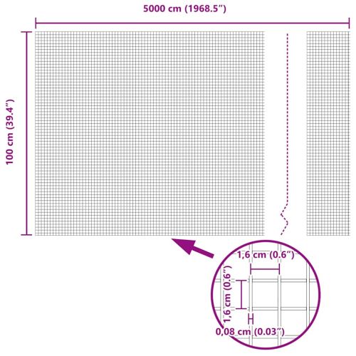 Заварена мрежа ограда Зелен 1 x 50 m
