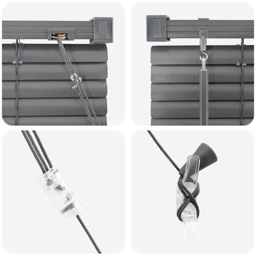 Вертикални щори Тъмен сив 175 x 155 см Алуминий