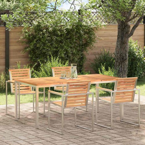 Масазахранене Кафяво 180 x 90 x 75 cm Солидно тиково дърво