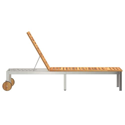 Шезлонг Натурален маслен Солидно акациево дърво