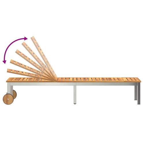 Шезлонг Натурален маслен Солидно акациево дърво