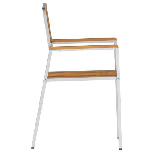 Градински стол 2 pcs Кафяво Солидно акациево дърво